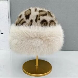 Leopard Print Faux Fur Hat